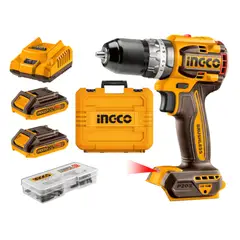 INGCO TOOLS - Taladro atornillador Brushless Chuck metalico 2 baterias 2ah Ingco