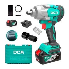 DCA - LLAVE DE IMPACTO 20V BRUSHLESS 12 CON MALETA MÁS ADAPTADOR - COMBO