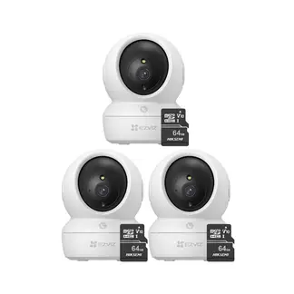 EZVIZ - Kit de 3 cámaras seguridad full hd para interiores H6C-Pro-2MP + 64SD