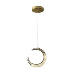 MMDH - Luna de cristal de lujo Dormitorio Comedor Lámpara Colgante PEA292 Oro