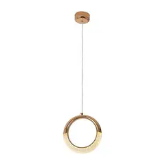 MMDH - Comedor Dormitorio Anillos de cristal Lámpara Colgante PEA293 Oro