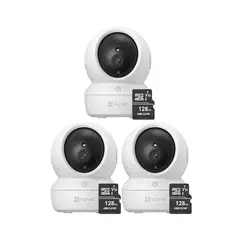 EZVIZ - Kit de 3 cámaras seguridad full hd para interiores H6C-Pro-2MP + 128SD