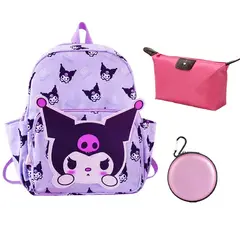 OVOTOUMI - 3 en 1 Mochila Infantil KUROMI Lonchera Estuche-Morado