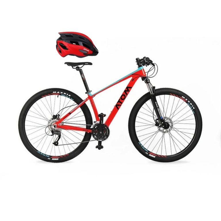 BICICLETA ATOM BURNER ARO 29 TALLA 18 ROJO + CASCO NEGRO