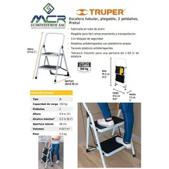 PRETUL - Escalera tubular plegable 2 pasos