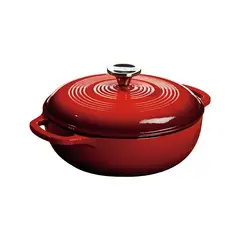 LODGE - Olla de hierro fundido esmaltada Rojo de 2.8 L