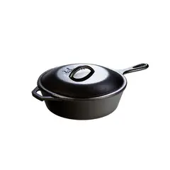 LODGE - Sartén honda de hierro fundido con tapa de 2.8 L