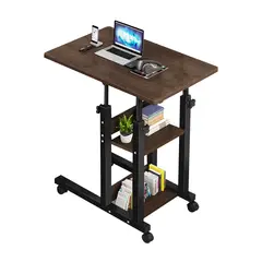 GENERICO - Mesa Escritorio Para Laptop Con Ruedas Portátil Ajustable Marrón