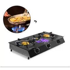 GENERICO - Cocina de Mesa a Gas de 3 Hornillas Vitrocerámico.