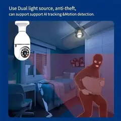 GENERICO - Foco Cámara Vigilancia E27 5G Visión Nocturna APP Hogar Oficina Navidad