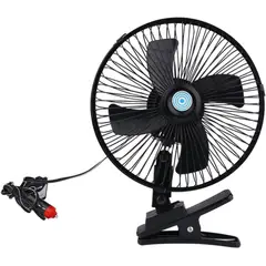 GENERICO - Ventilador pequeño eléctrico 8 pulgadas para coche - Negro