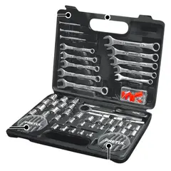 PRETUL - Juego de 71 herramientas para mecánico 1/4" y 3/8" con maleta,