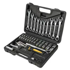 PRETUL - Juego de 70 herramientas 1/4" y 3/8" para mecánico, con maleta