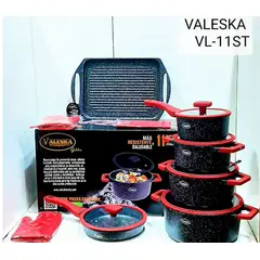 VALESKA - Juego de Ollas Roca Volcanica 11 Piezas