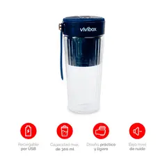 VIVIBOX - Licuadora Portable Inalámbrica Azul