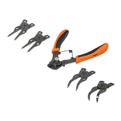 TRUPER - Pinza Alicate para Anillos de Retención con 4 Cabezas Intercambiables