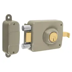 HERMEX - Chapa cerradura de sobreponer izquiera alta segurida