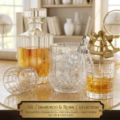 GENERICO - Juego de Licorera 8 Piezas con Decantador, Vasos y Hielera