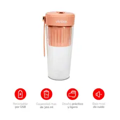VIVIBOX - Licuadora Portable Inalámbrica Rosada