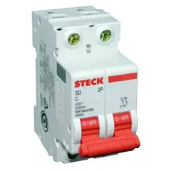 STECK - Interruptor Termomagnético Steck 2x50A  10KA 415VAC