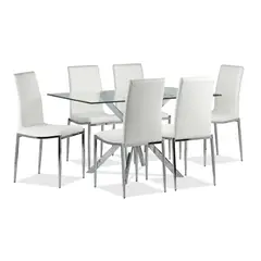 CENTRAL DECCO - COMEDOR 6 SILLAS GLASGOW BLANCO