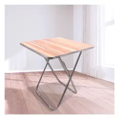 GENERICO - Mesa Mesita Plegable Multiuso Dormitorio Sala Playa 60cm Marrón