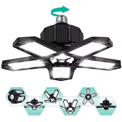 GENERICO - Foco Luz LED 5+1 de Garaje 80W Paneles Ajustables Lámpara E27 SA-T8