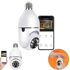 GENERICO - CAMÁRA DE SEGURIDAD PACK 2 UNID FORMA FOCO INTELIGENTE CON VISIÓN NOCTURNA