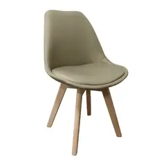 OFIDEAS - Silla de Comedor Eames Acolchado y Forrado en Tela Color Arena