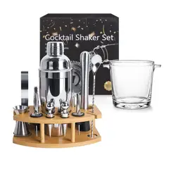 GENERICO - Set de Bar Premium Deluxe x 12 Piezas de Acero Inoxidable + Hielera Cristar Artic 0310AL