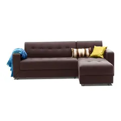GENERICO - Sofá Seccional Andreanne Color Chocolate + 2 decorativos