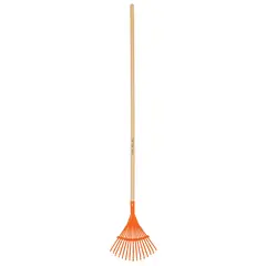 Truper - Escoba metálica para jardín, curva, 15 dientes, mango 48" COD 19678 Truper