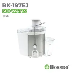 BOSSKO - Extractor De Jugos Fruta Entera Acerado 500 W-Blanco