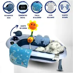 BABY KITS - Bañera Tina de Baño Plegable JELLY con Nuevos Accesorios