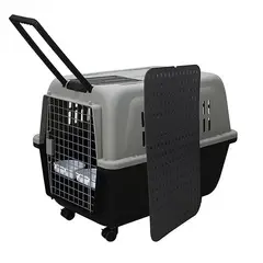 GENERICO - Kennel transportador L80 piso impermeable - NEGRO