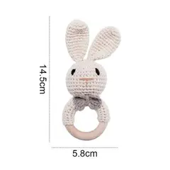 GENERICO - Sonajero tejido en crochet y madera para bebes