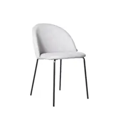 NIHM - Silla de Comedor Malasana de Tela y Metal Gris Claro