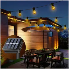 INSPIRA - Guirnalda colgante de luces de 10m con 20 focos recargable luz solar