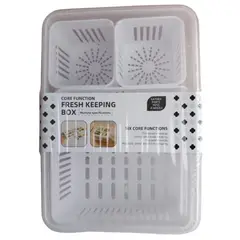 GENERICO - Organizadores de alimentos para refrigerador con 3 cesta de drenaje