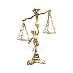 MFAP BRONCERIA Y ANTIGUEDADES - Balanza de la justicia en bronce fundido 14.5 cm - Símbolo de equilibrio