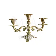 MFAP BRONCERIA Y ANTIGUEDADES - Candelabro de 3 velas en bronce fundido 12 cm - Brillo de la noche