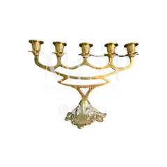 MFAP BRONCERIA Y ANTIGUEDADES - Candelabro de 5 velas en bronce fundido 23 cm - Luz de los dioses