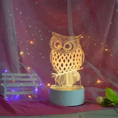 GENERICO - Lámparas Led Estilo 3D con Figura Acrílica - Búho