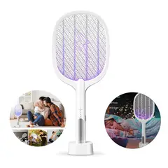 GENERICO - Raqueta Mata Zancudos con Lámpara Led Recargable Eléctrica
