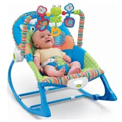 GENERICO - SILLA MECEDORA MUSICAL CON VIBRADORA NIÑO CELESTE