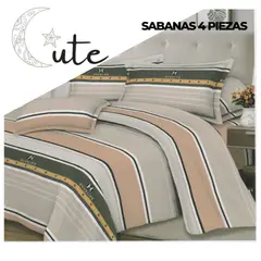 CUTE - JUEGO DE SÁBANAS DE 2 PLAZAS