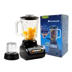 NATIONALIZER - Licuadora 400 W Vaso de Vidrio NT-880G - Negro