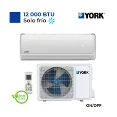 YORK - Aire Acondicionado Split Pared de 12000 BTUH ONOFF Frío Solo
