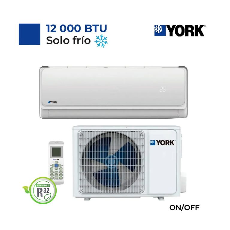 Aire Acondicionado York Split Pared de 12000 BTUH ONOFF Frío Solo