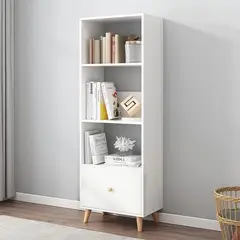 VILLA HOGAR - Estante librero Duna blanco con gabinete